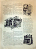Original Old Antique Print 1897 Corner Warings Hall Mantel FurnitureVictorian