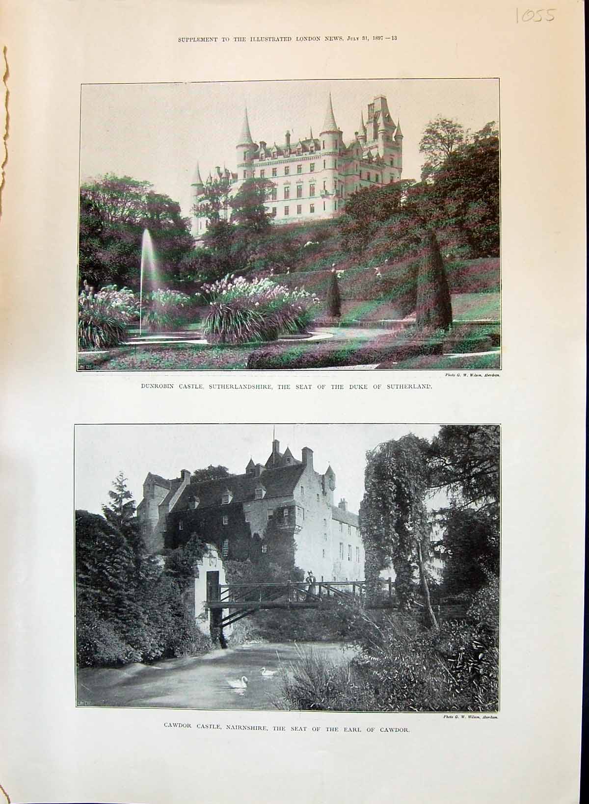 Old 1897 Dunrobin Castle Sutherland Cawdor Taymouth Breadalbane Gwydy 19th