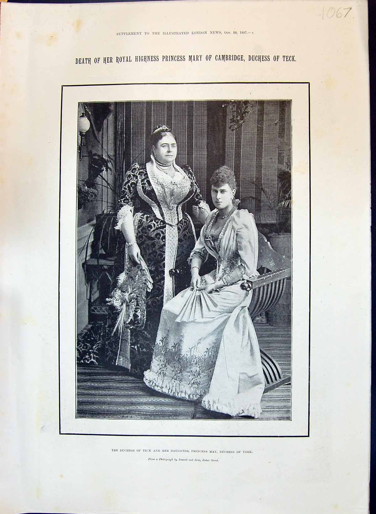 Old 1897 Duchess Teck Daughter Princess Mary York Prince Alexander Ma 19th