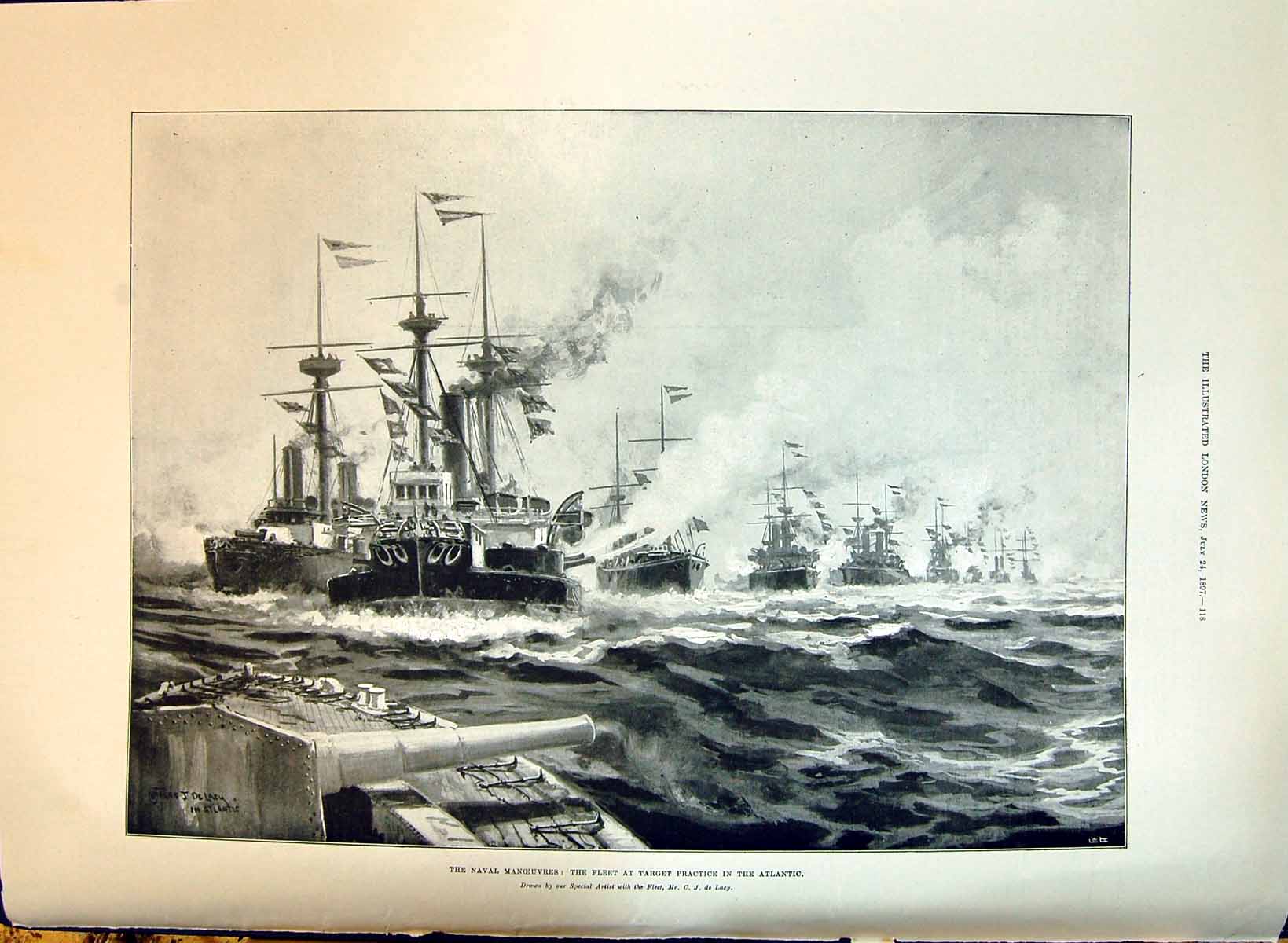Old 1897 Navy Manoeuvres Ships Target Practice Atlantic Jean Ingelow Victorian