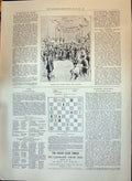 Old 1897 Opening Victoria Bridge Port Sunlight Chess Board Williams B Victorian