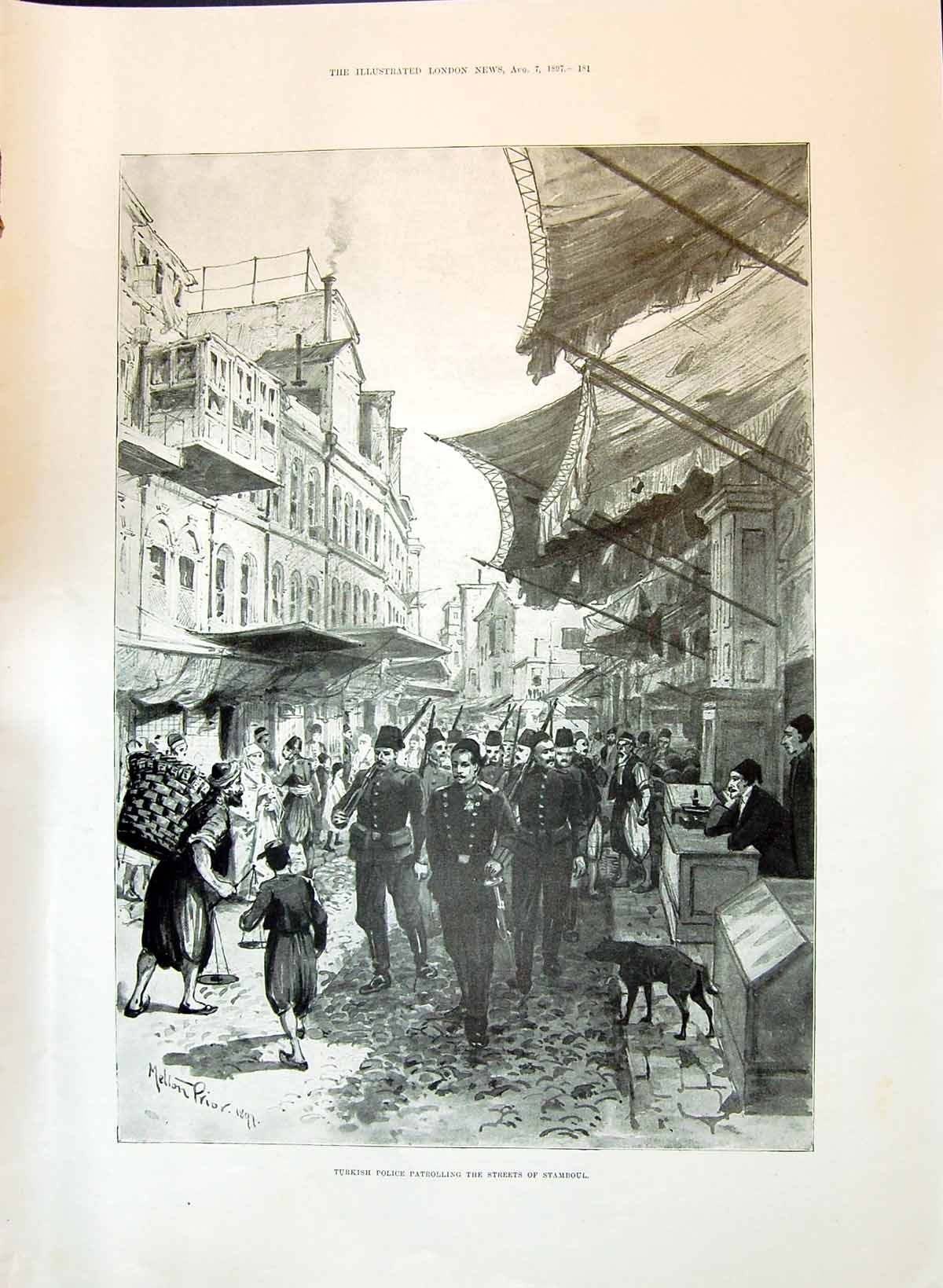 Old Print 1897 Turkish Police Stamboul Sergeant Donaldson Life Sier Vitt 19th