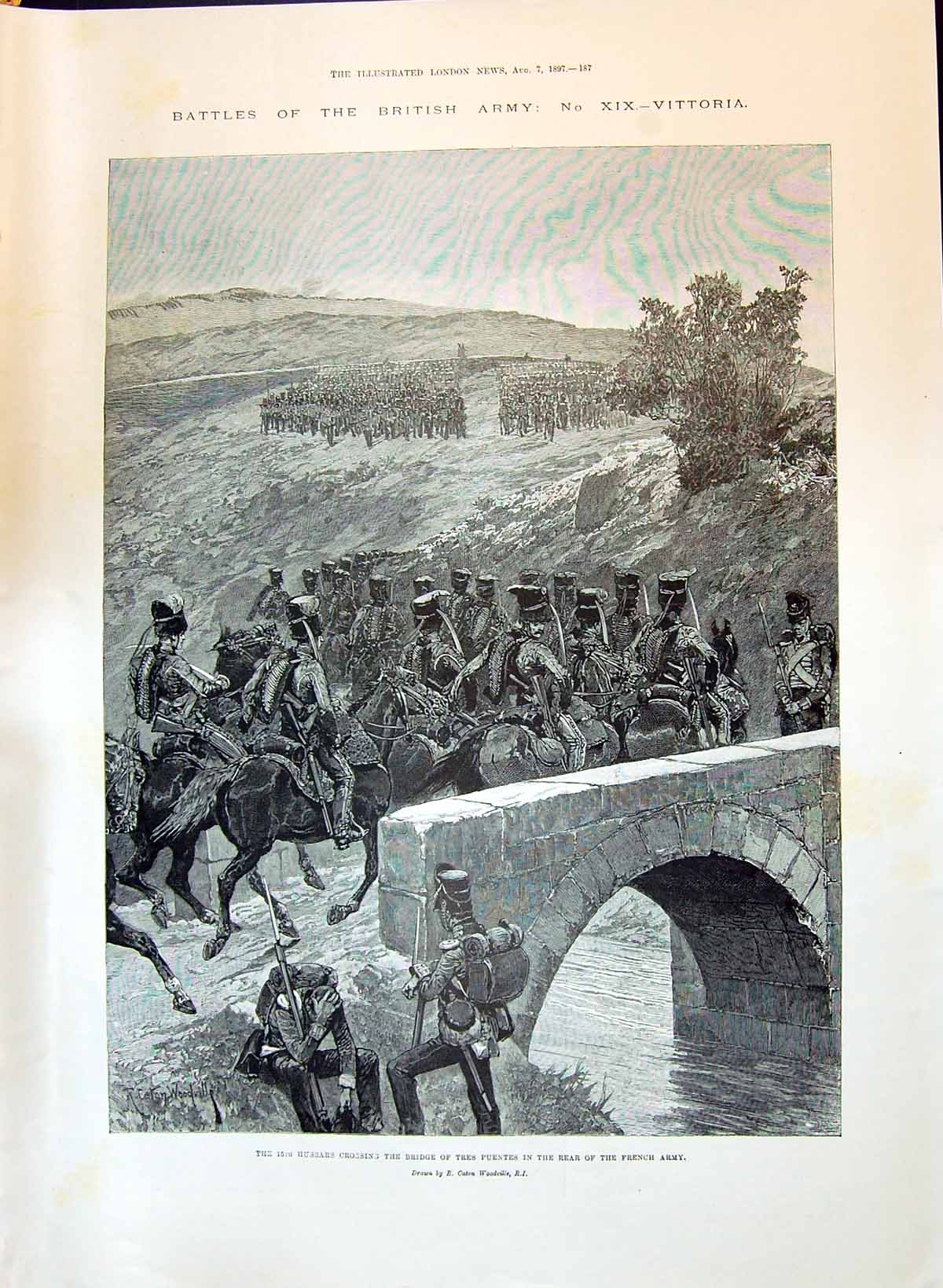 Old 1897 British Army War Battles Vittoria Hussars Puentes Dorado Lin Victorian