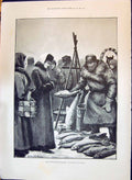 Antique Print 1897 Klondike GAlaskan Fish Market Duke Roxburghe Floors Cast
