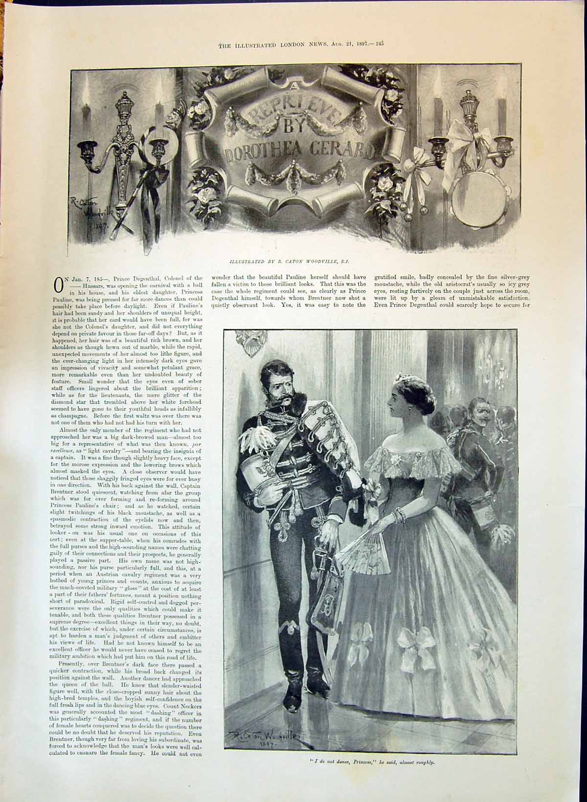 Old 1897 Reprieve Dorothea Gerard Man Lady Romance Story Canton Woodv Victorian