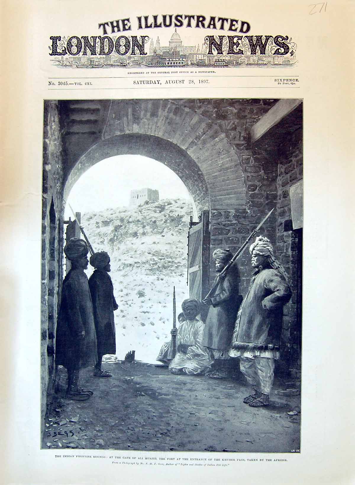 Old 1897 Indian Frontier Gate Ali Musjid Fort Entrance Khyber Pass Af Victorian