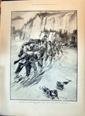 Antique Print 1897 Klondike GCrossing Glacial Torrent Fort Musjid Ameer Afg