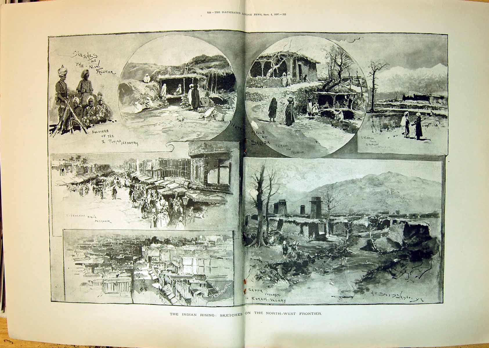 Old 1897 Indian Rising Sadda Village Kuram Valley Siers Punjab InfVictorian