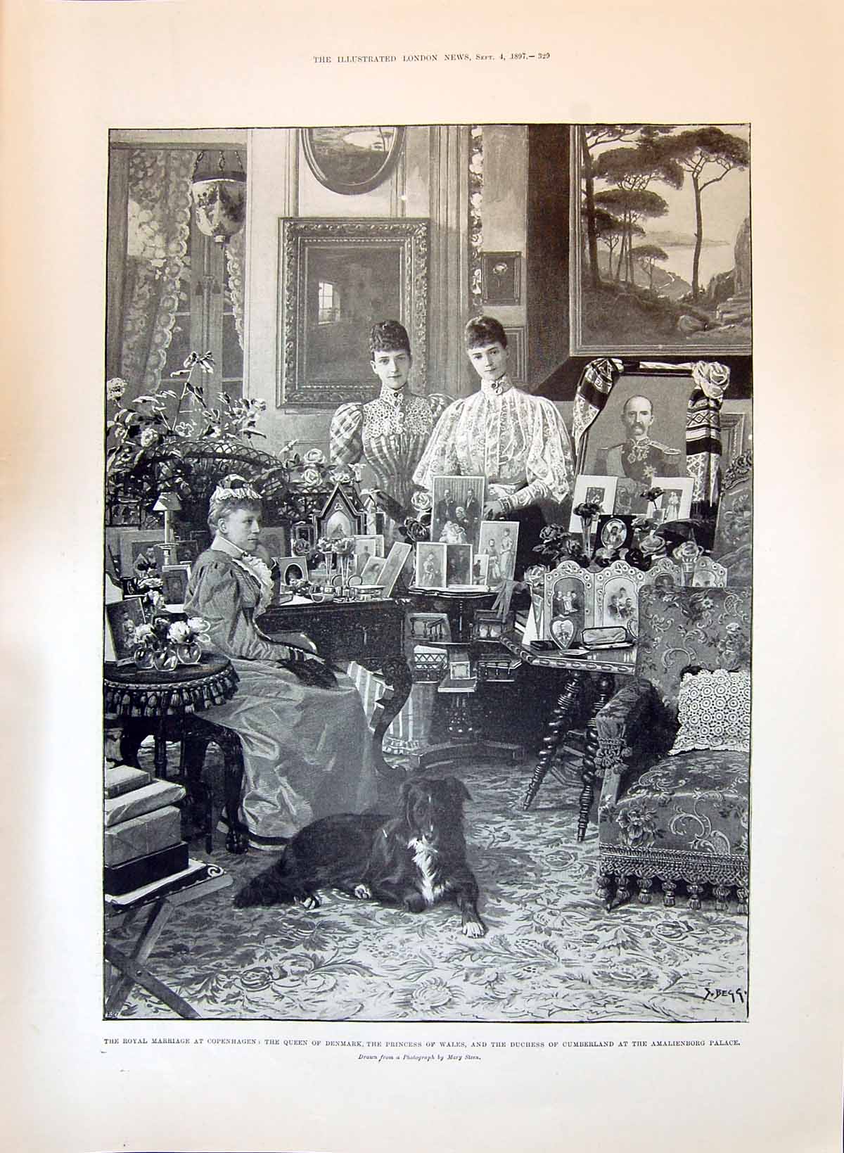Old 1897 Copenhagen Queen Denmark Princess Wales Amalienborg Duchess Victorian