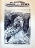 Antique Print 1897 Ireland Royal Boat Shooting Rapids Weir Bridge Lake Kill