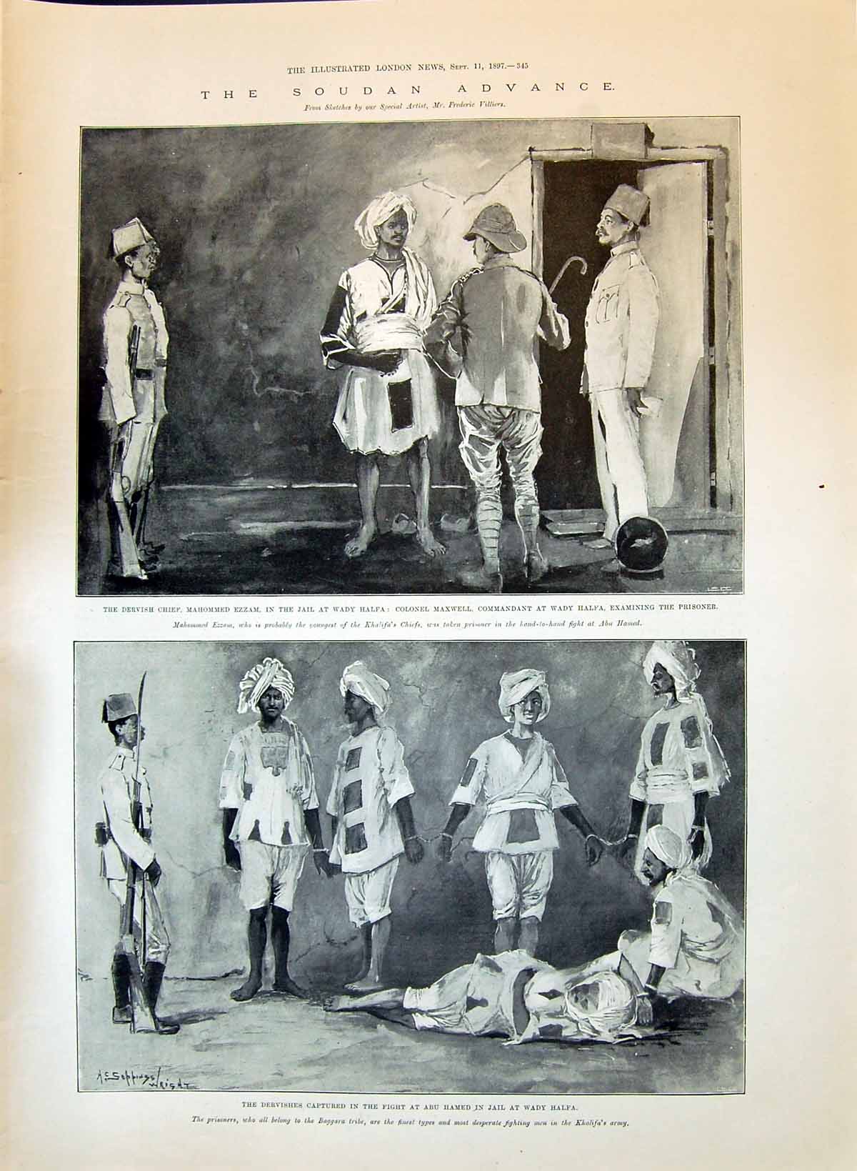 Old 1897 Soudan Dervish Chief Mahommed Ezzam Jail Halfa Maxwell Hamed Victorian