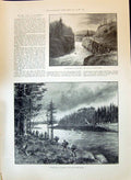 Antique Print 1897 Klondike Miles Grand Canon White Horse Rapids River GMin