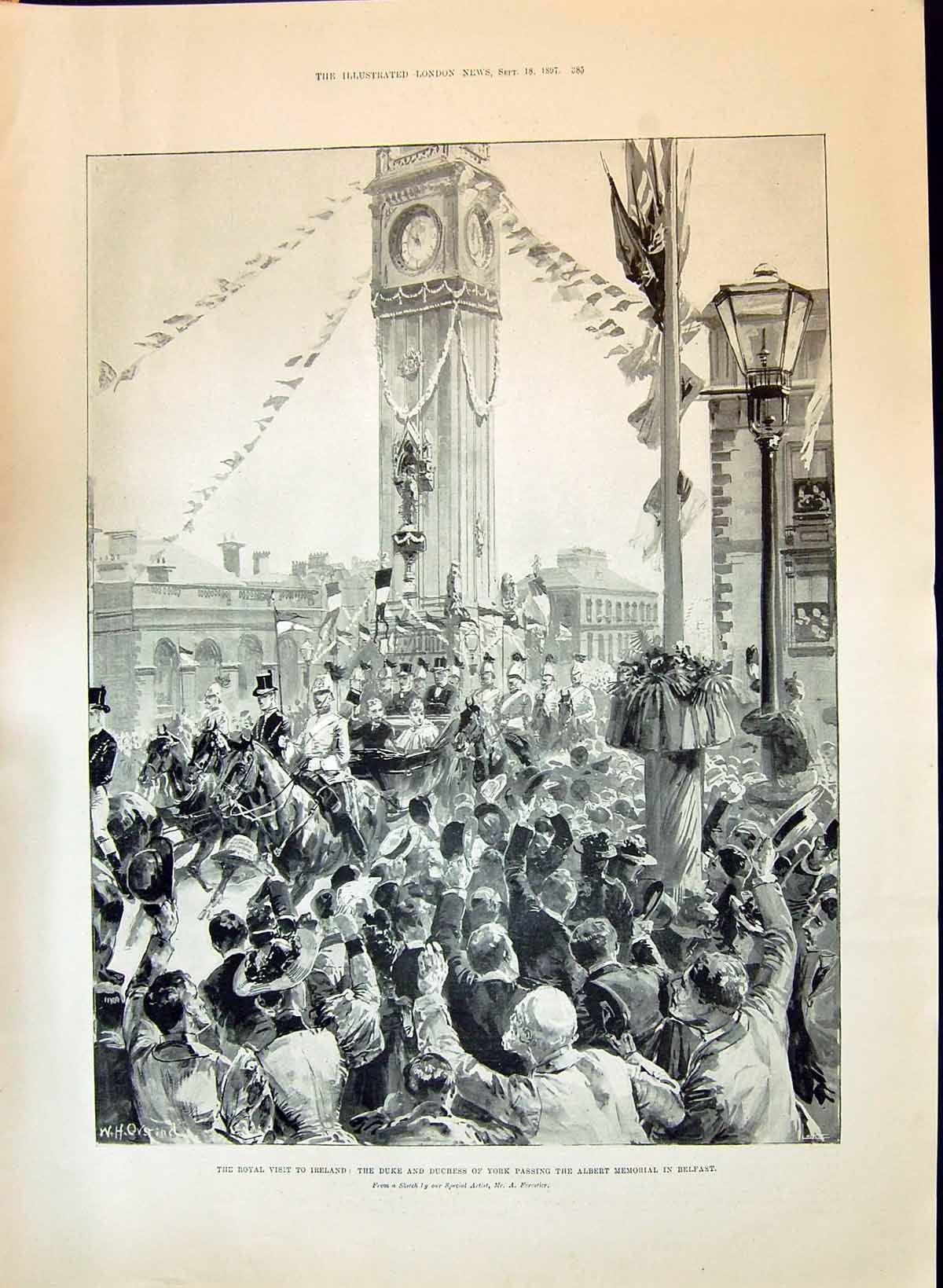 Old 1897 Duke York Ireland Albert Memorial Belfast Garden Party Baron Victorian