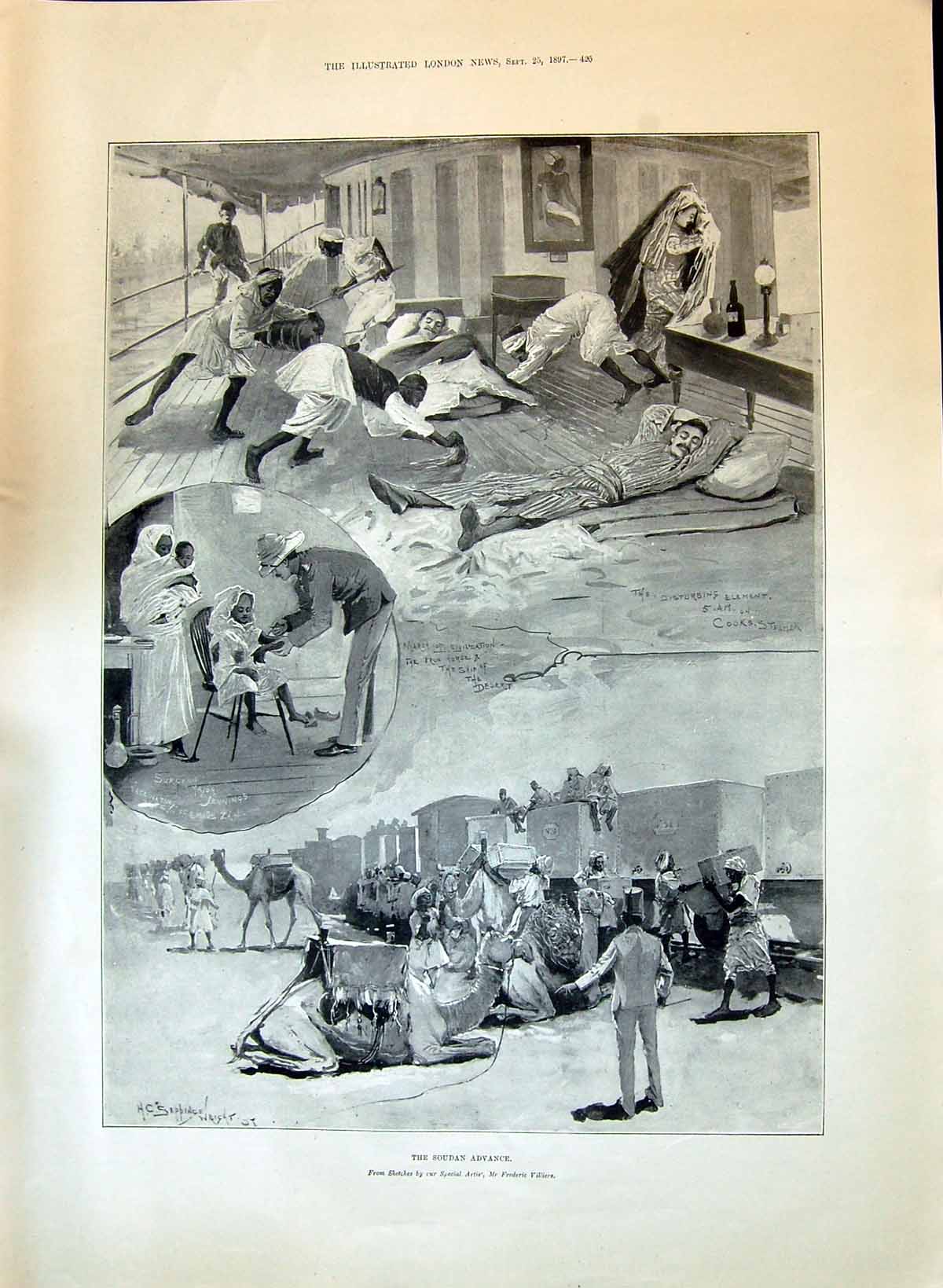 Old 1897 Soudan Advance Ship Train Camel Transport Smith Johnson Bayn Victorian