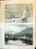 Old 1897 Leviathan Ship Swan Yacht Sitka Alaska Rev. Elwyn Dean Mary' Victorian