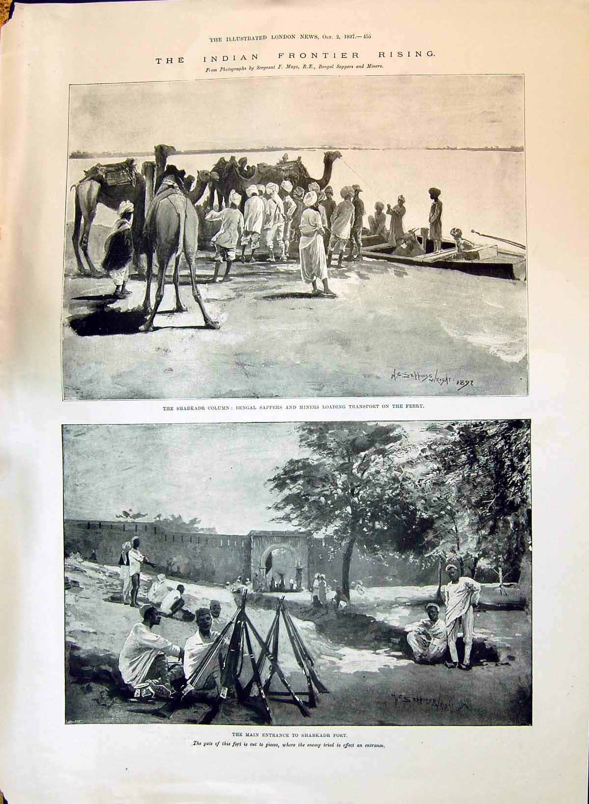 Old 1897 Indian Frontier Shabkadr Bengal Sappers Miners War Fort Well Victorian