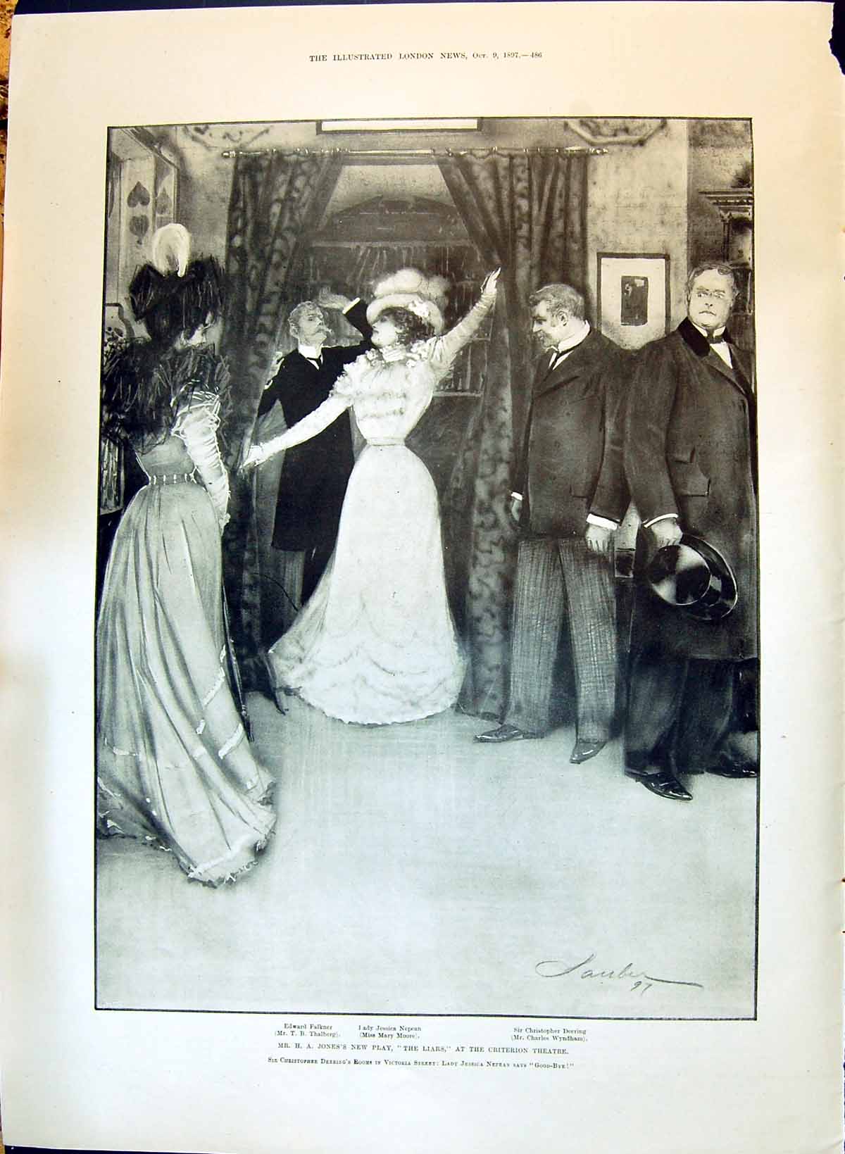 Old 1897 Jones Play Liars Criterion Theatre Thalberg Moore Wyndham Tr Victorian