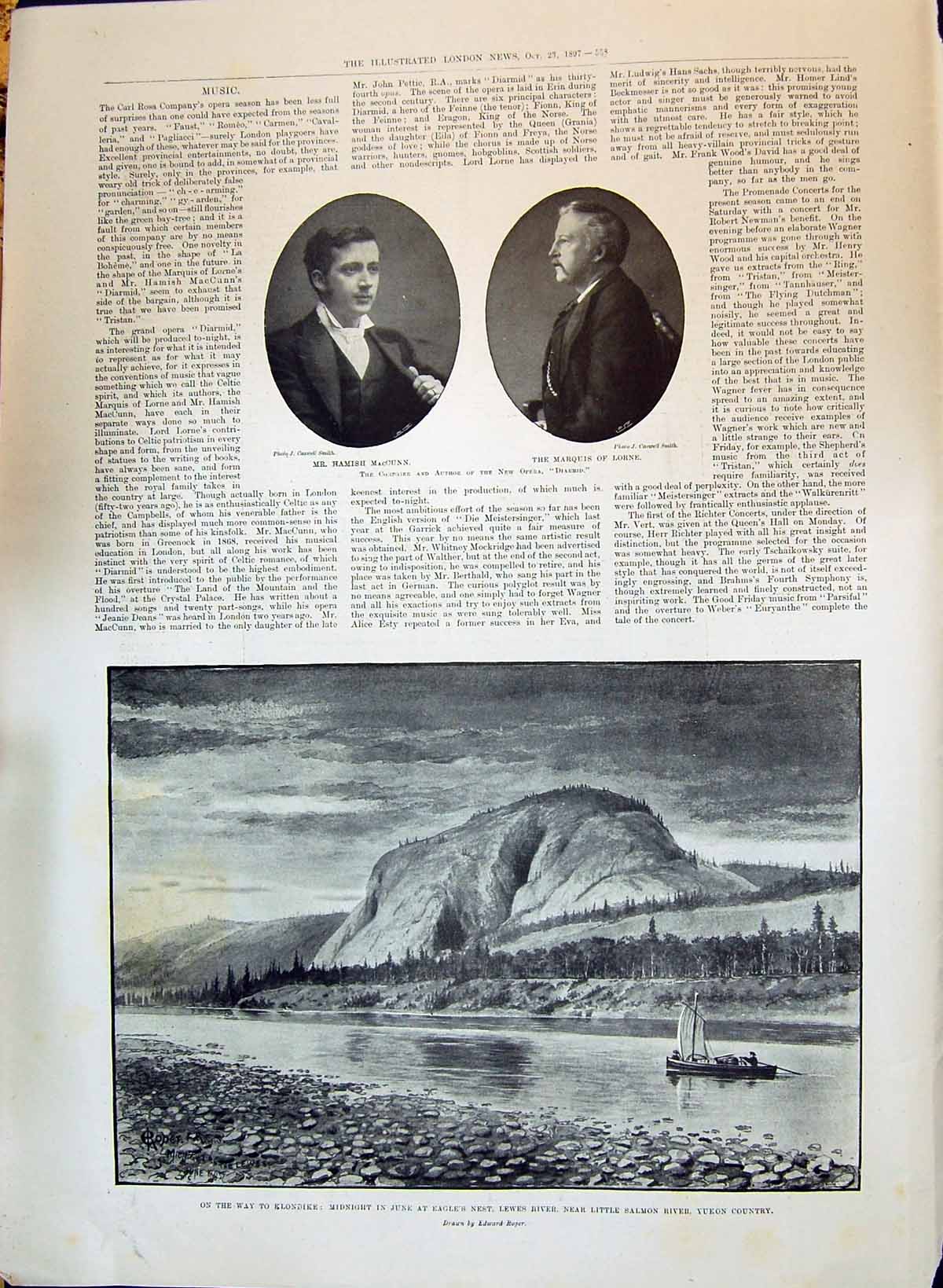 Old 1897 Maccunn Marquis Lorne Klondike Lewes River Yukon Royal Palac Victorian