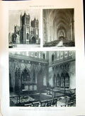 Old 1897 Altar Sedilia Choir Interior Revived Bishopric Bristol Cathe Victorian
