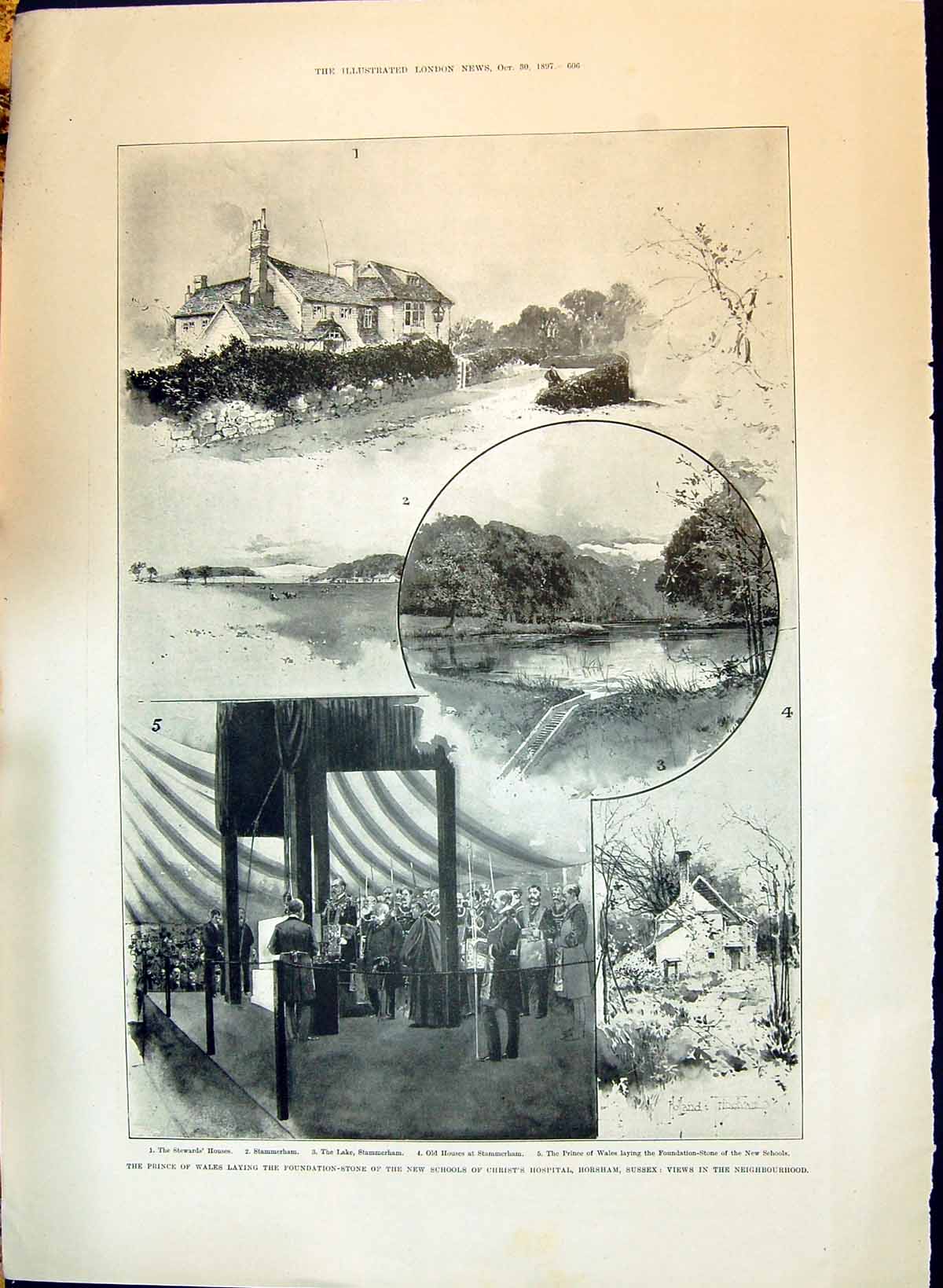 Old 1897 Prince Wales School Christ'S Hospital Horsham Sussex Soudan Victorian
