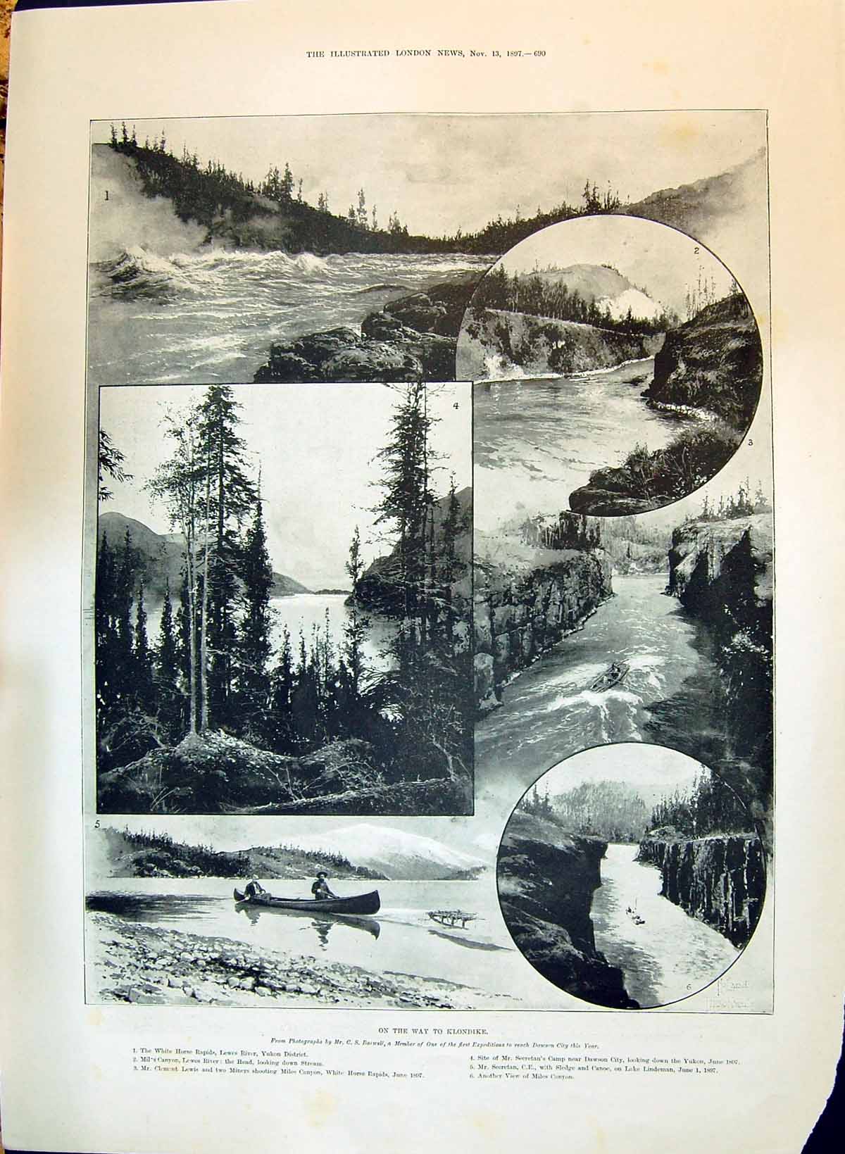 Old 1897 White Horse Rapids Yukon Secretan Camp Dawson Lindeman Steve Victorian