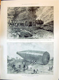 Old 1897 Indian Frontier German Military Balloon Monument William Owe Victorian
