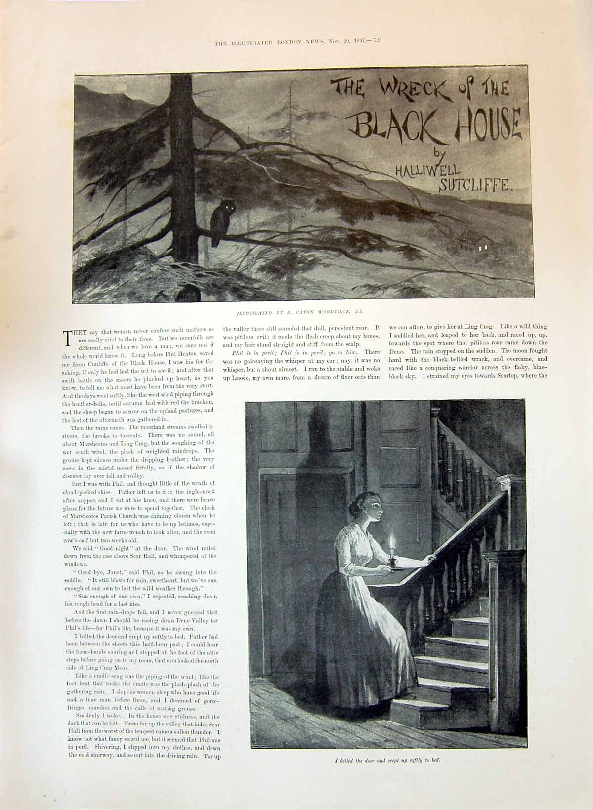 Old 1897 Wreck Black House Halliwell Sutcliffe Lady Candle Lamp Walki Victorian