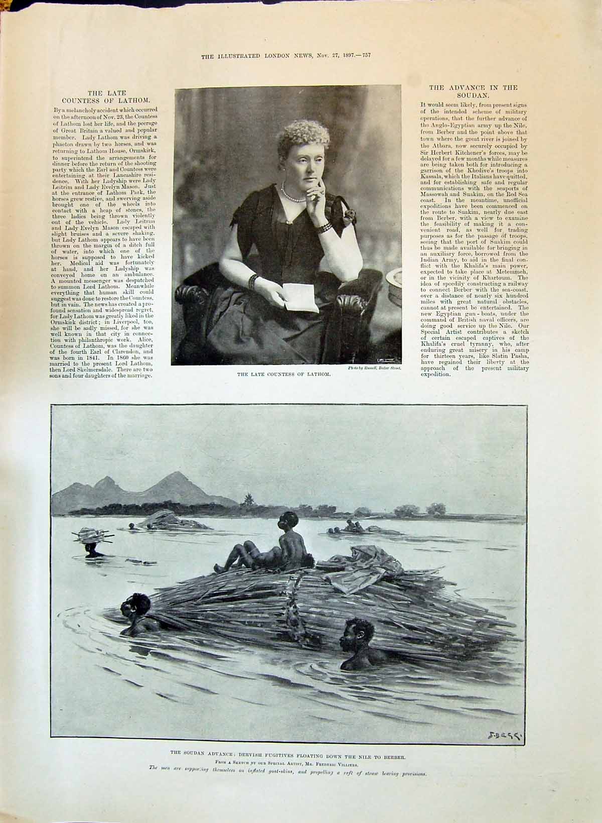 Old 1897 Countess Lathom Soudan Dervish Nile Wylie Money Walford Sabl Victorian