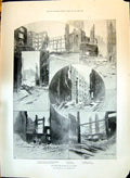 Old 1897 Great Fire London Churchyard Giles Cripplegate Jewin Crescen Victorian