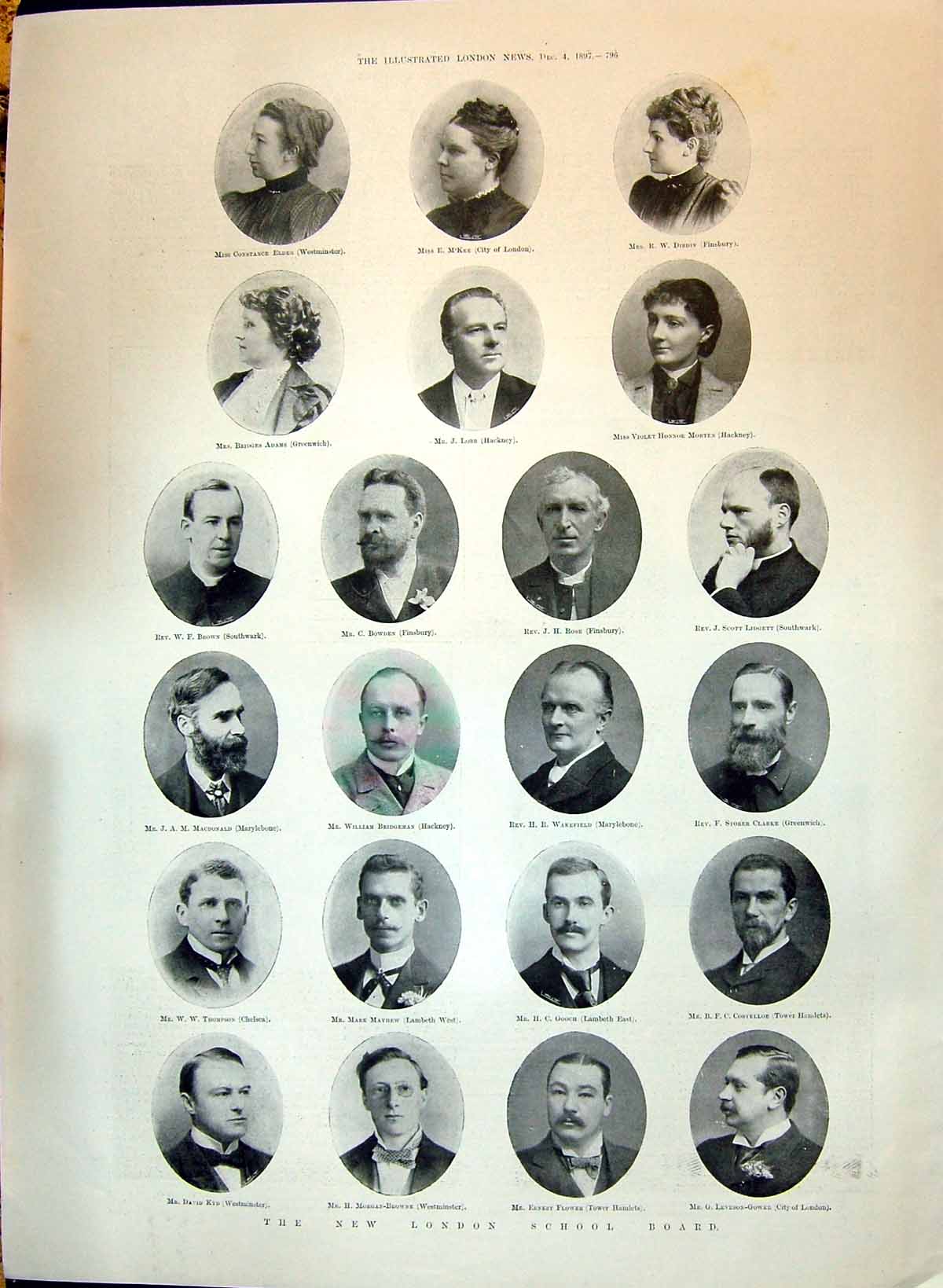 Old 1897 London School Board Bowden Rose Gooch Mayhew Brown Ramsgate Victorian