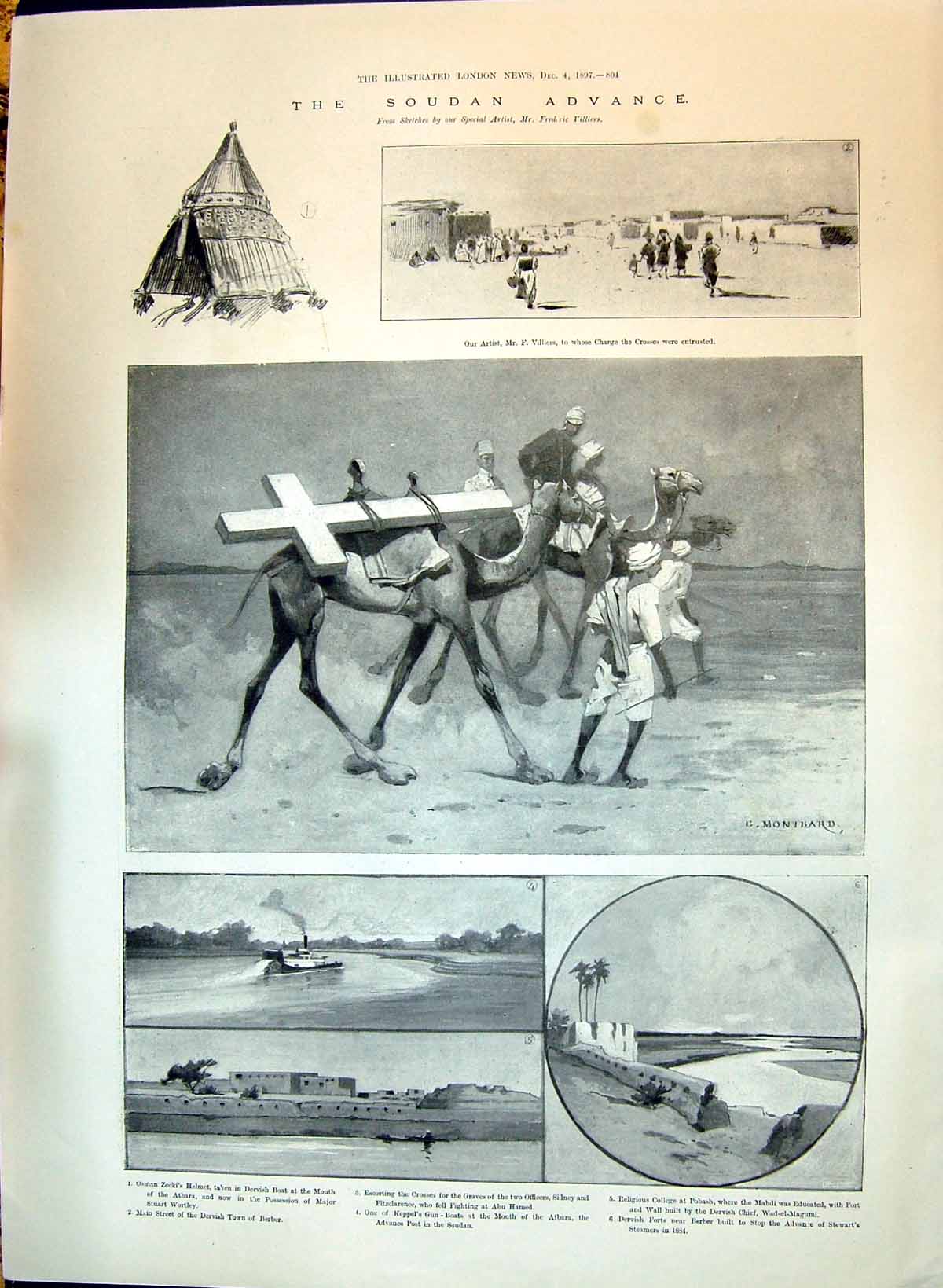 Old 1897 Soudan Camels War Pobash Osman Zecki Berber Keppel Arhanga K Victorian
