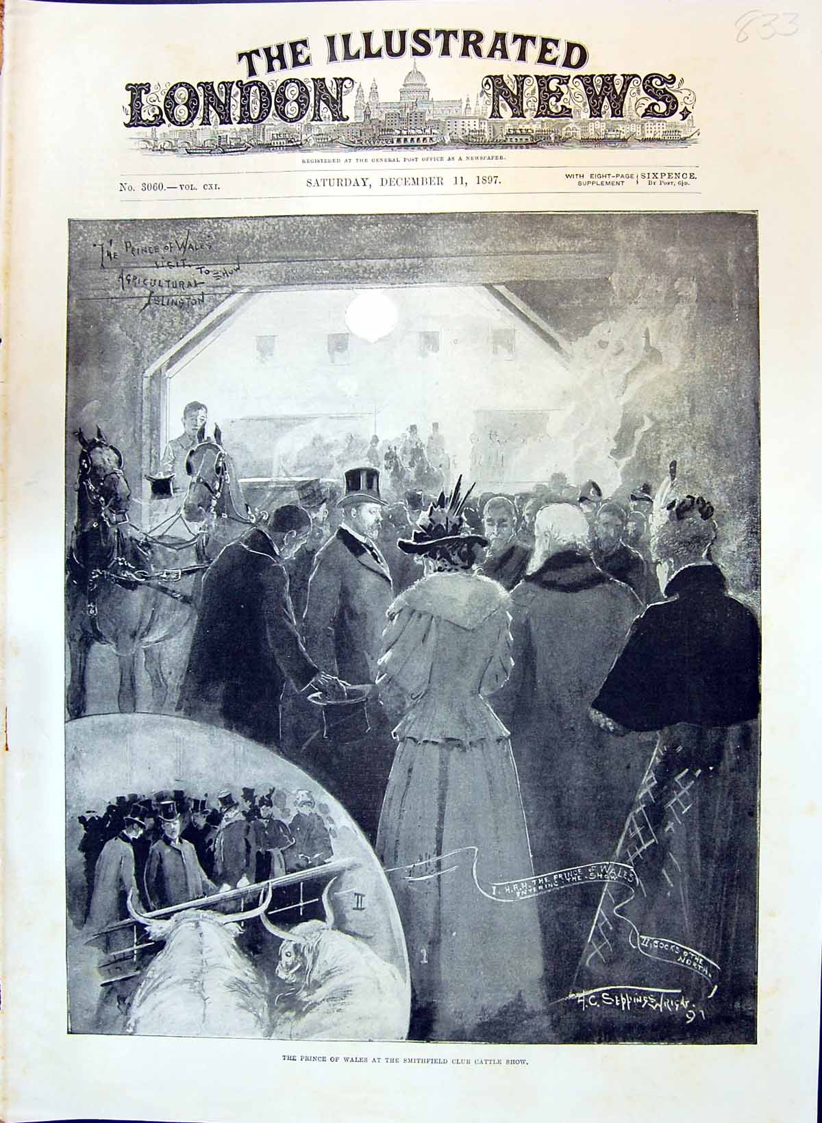 Old 1897 Prince Wales Smithfield Club Cattle Show Agricultura Islingt Victorian