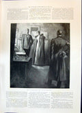 Original Old Antique Print 1897 Lady Man Visitor House Illustration Victorian