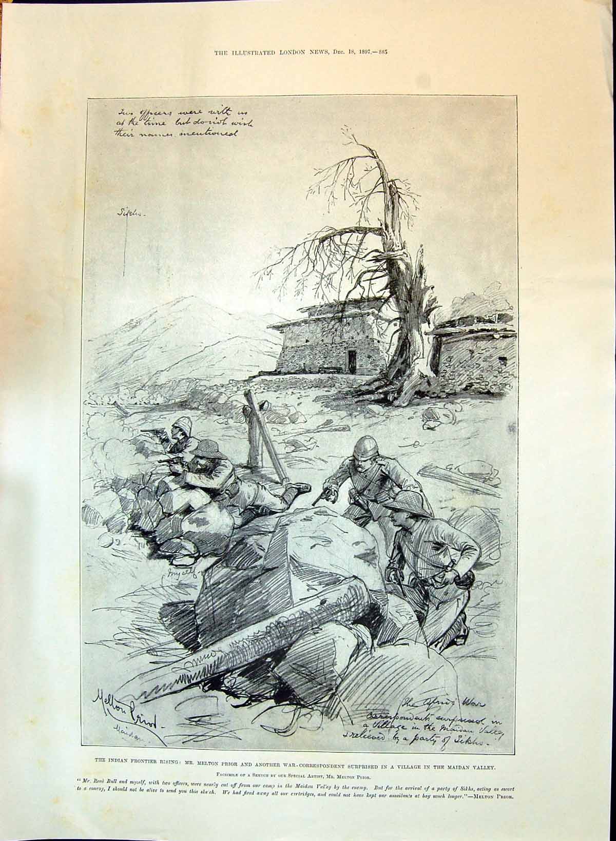 Old 1897 Indian Frontier Prior Maidan Valley Soudan Berber Suakim Tam Victorian