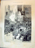Old 1897 Scene Knighting Sirloin Beef Banquet Table Beautiful Woman R Victorian