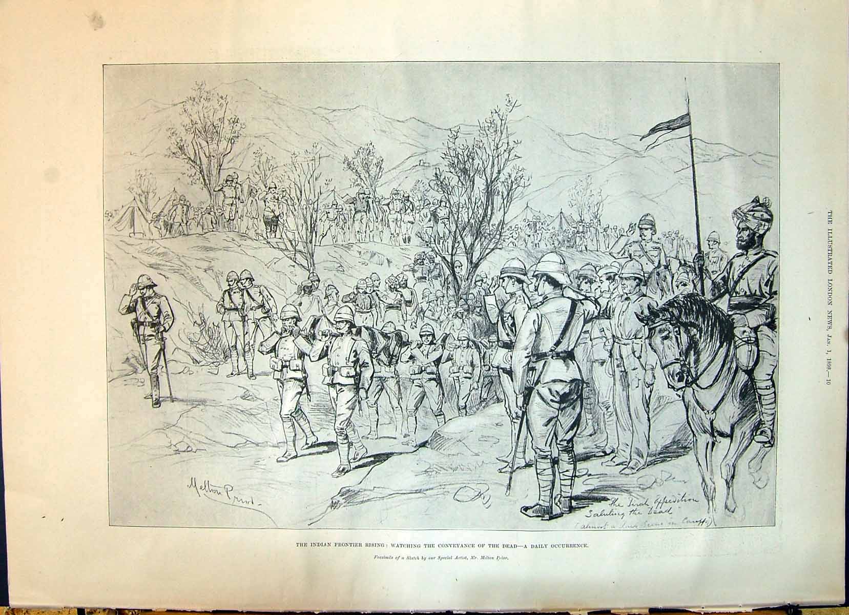 Old 1898 Indian Frontier Conveying Dead Bodies Haughton Harrison Rend Victorian