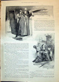 Old 1898 Story Illustration Fur Cloak Beautiful Woman Mirror Walter W Victorian