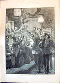 Old Print 1898 Jolly Good Fellow Siers Singing Beautiful Ladies Stormy S 19th