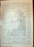 Old 1898 Chinese Crisis Map Port Arthur Kiau-Chiau Honan Yellow Sea T Victorian