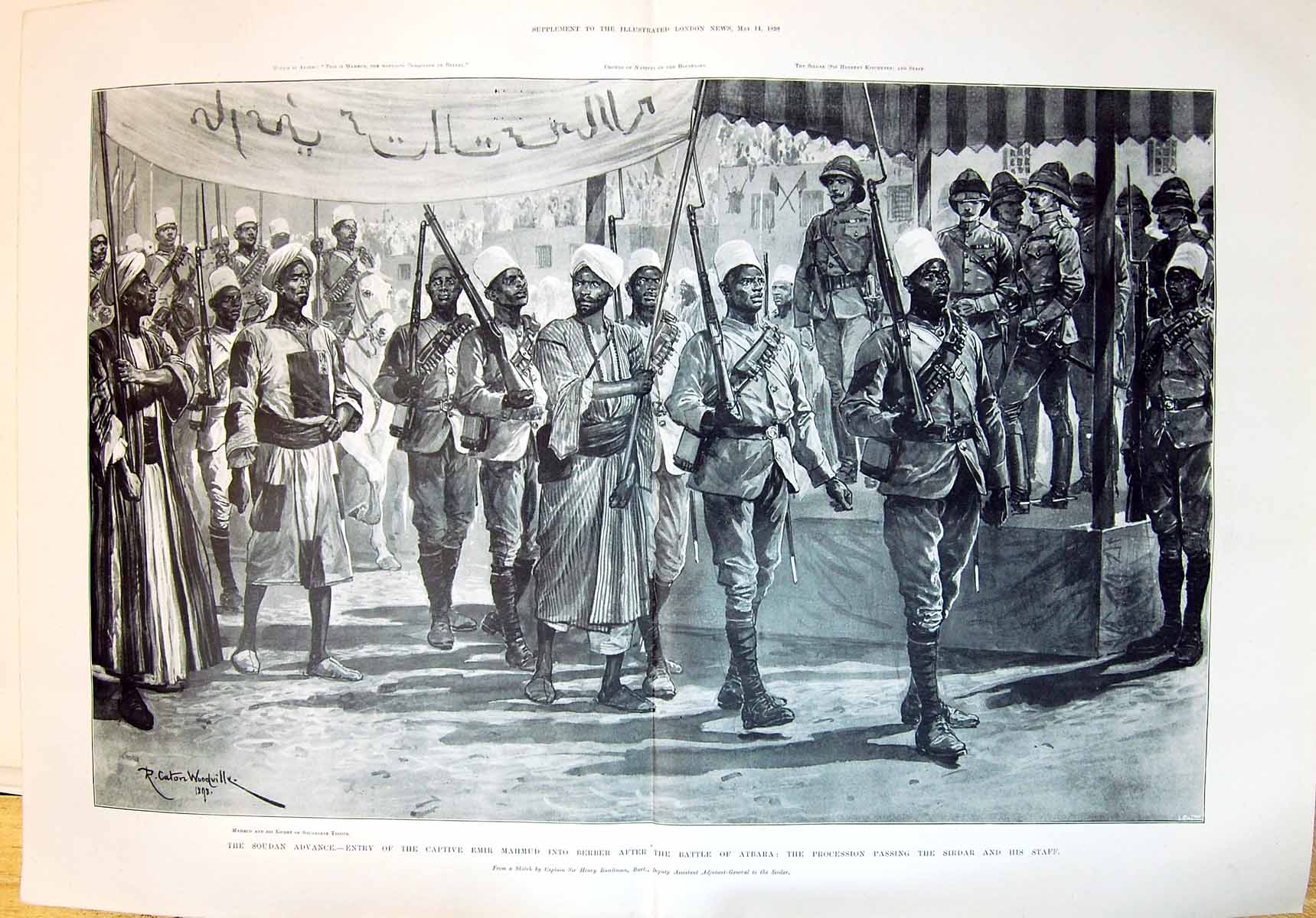 Old 1898 Soudan Advance Captive Emir Mahmud Atbara Procession SirdarVictorian