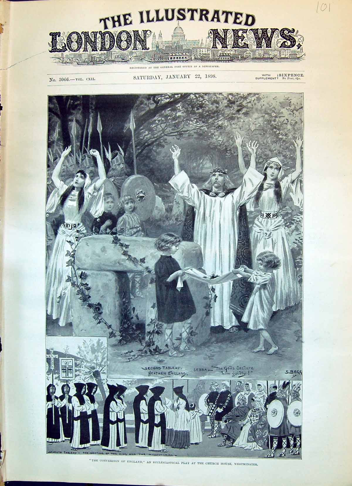 Old 1898 Conversion England Ecclesiastical Play Church House Westmins Victorian