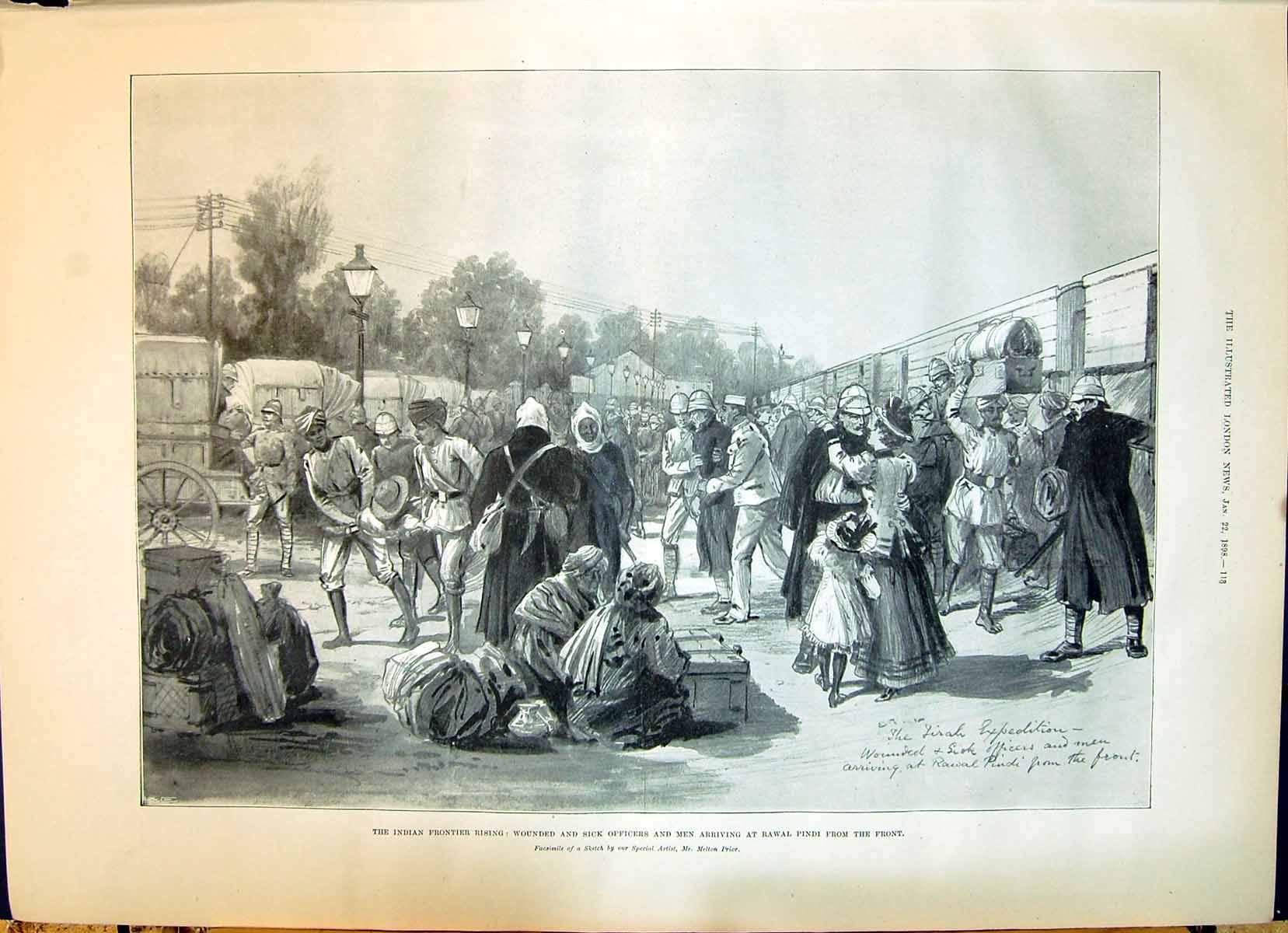 Old 1898 Indian Frontier Rising Wounded Sick Ficers Men Rawal Pindi R Victorian