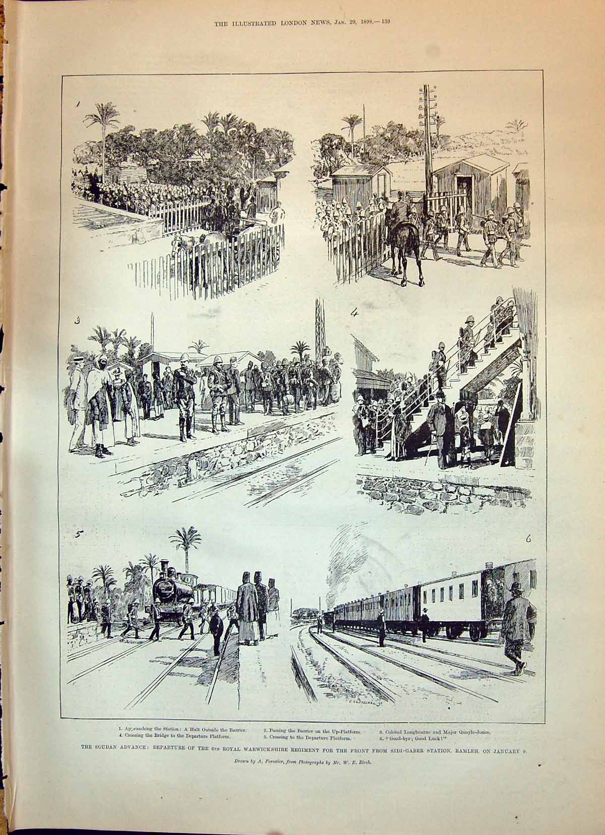 Old 1898 Soudan Warwickshire Army Sidi-Gaber Railway Ramleh Clifford Victorian