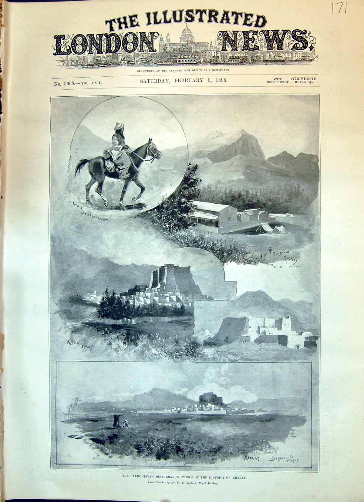 Old 1898 Baluchistan Disturbance District Fort Khelat Sowar Khelat Le Victorian