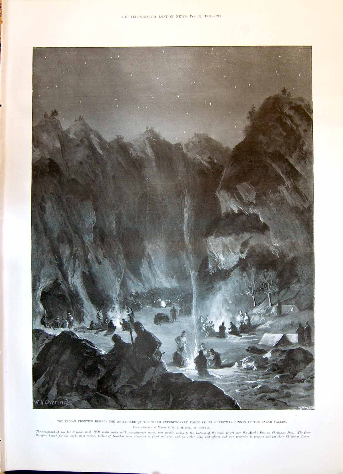 Old 1898 Indian Frontier Rising Brigade Tirah Force Christmas Dinner Victorian