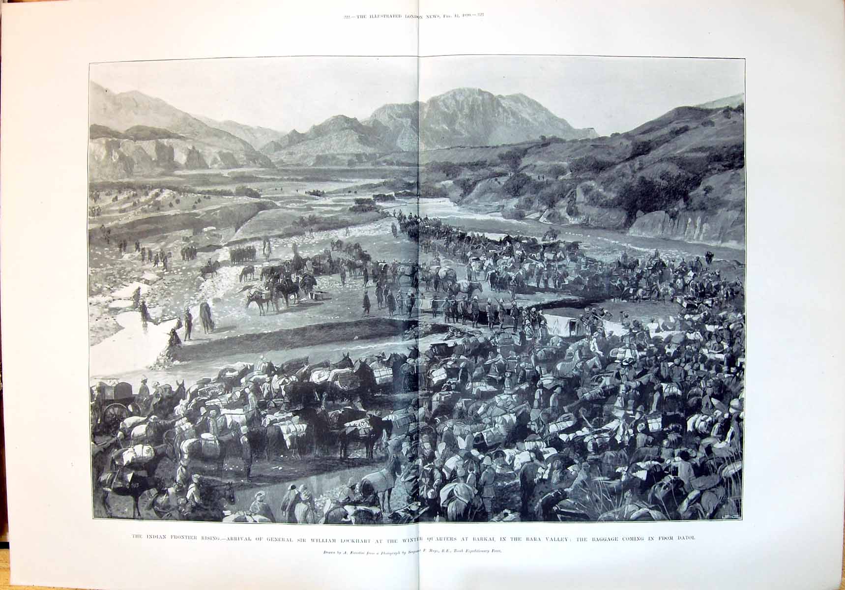 Old 1898 Indian Frontier General William Lockhart Barkai Bara ValleyVictorian
