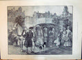 Original Old Antique Print Sledge Coach -World Amsterdam Transport 1898 19th