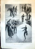 Old 1898 Figure Skating National Palace Grenader Ship Maine Havana Kh Victorian