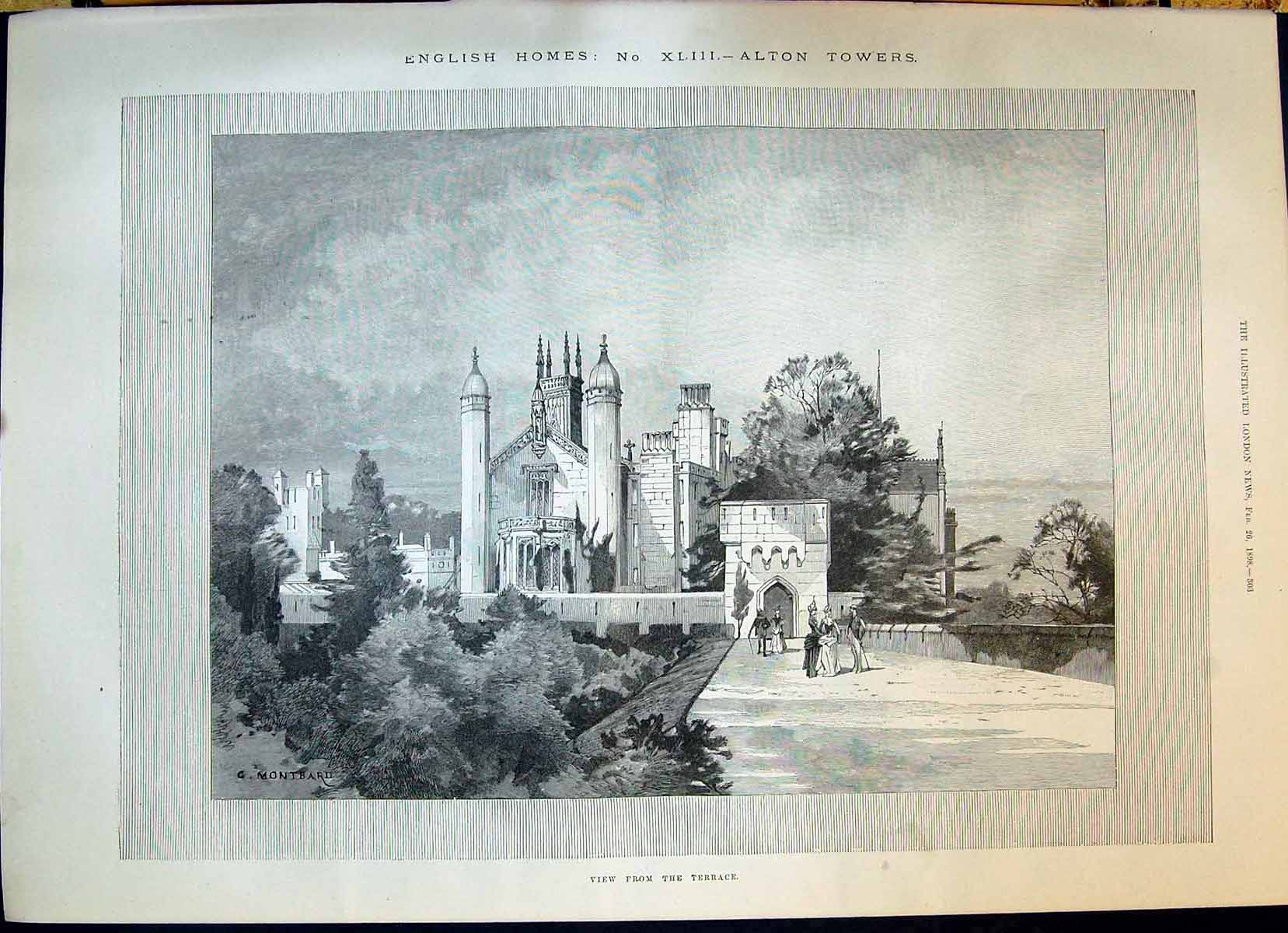 Old 1898 Alton Towers England Architecture Humber Cycle Henry Moore C Victorian