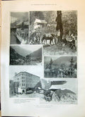 Antique Print 1898 Klondike GMining Sheep Camp Lindeman Men Christian Build